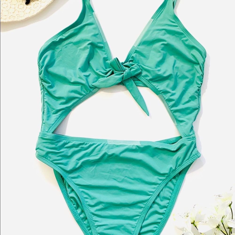 Turquoise Tie Up One Piece